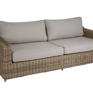 Super-Preis 3 Sitzer Gartensofa Sofa Glendon 219 cm mit Kissen Kunstrattan beige